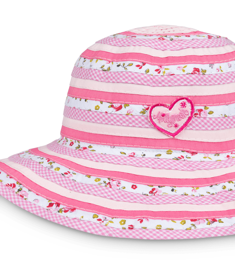 Millymook Floppy Hat - Pink Flower Pattern Kids - Sweetheart